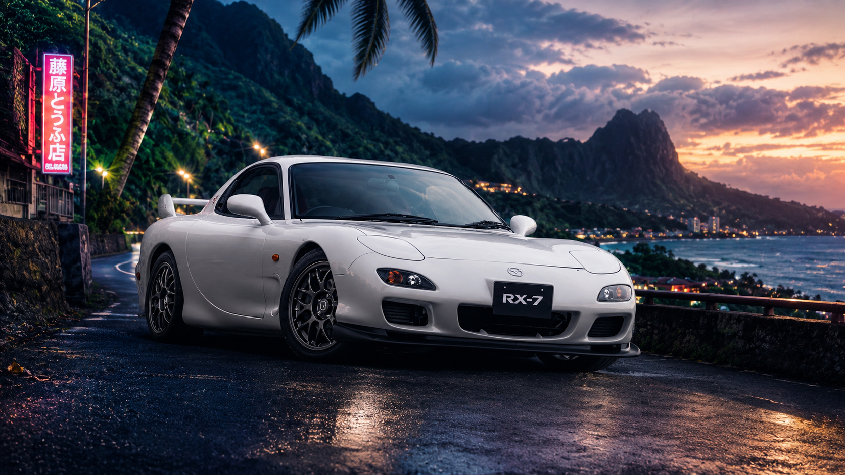 White Mazda RX-7 FD3S